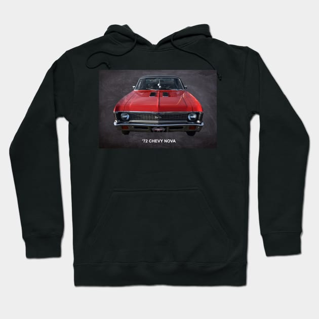 1972 Red Chevy Nova SS Hoodie by JimDeFazioPhotography